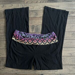 Y2K Skull No Boundaries XL Fold Over Waistband Yoga Pants